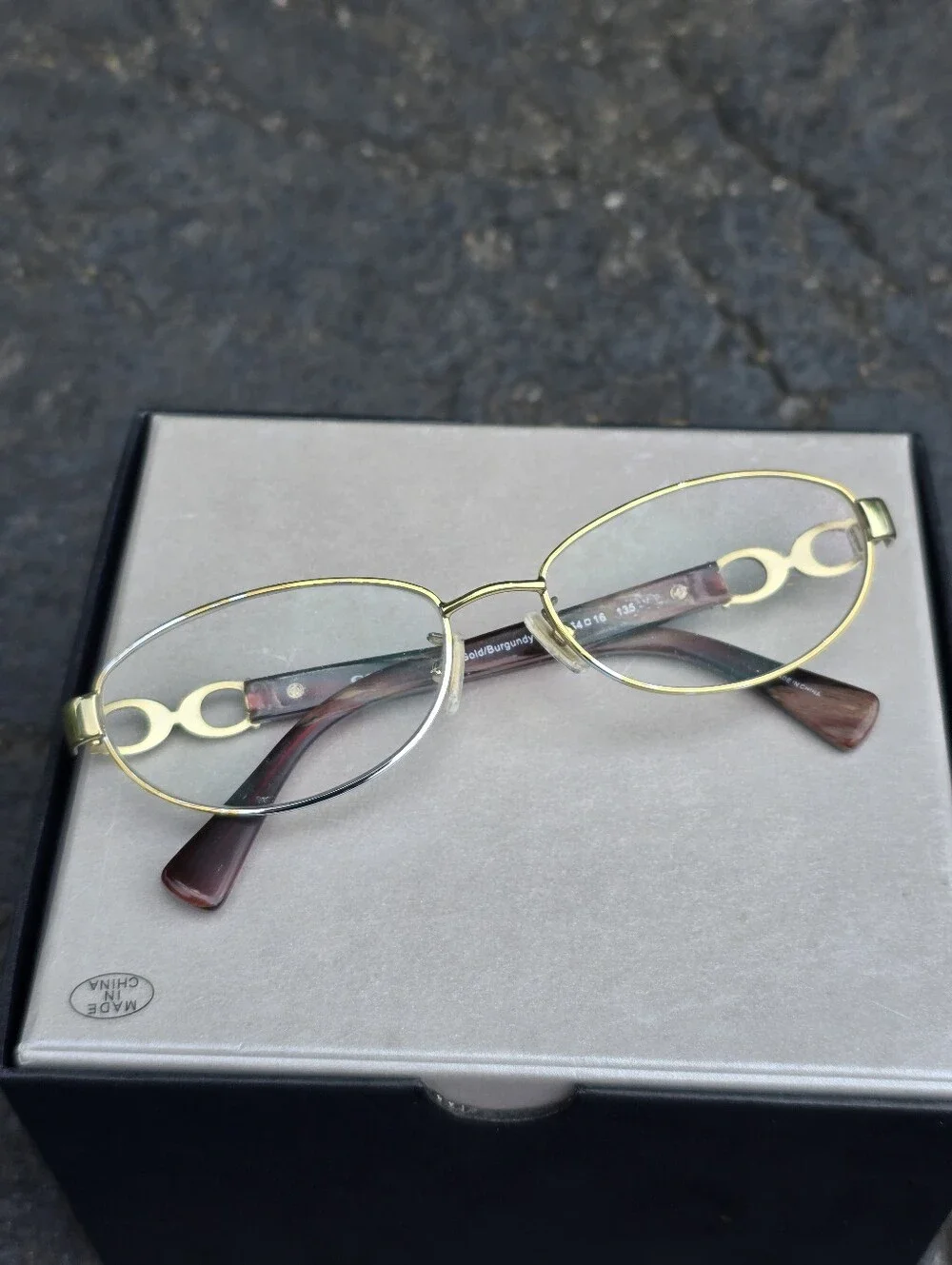 COACH HC5062 Stacy 9205 Gold Burgundy Horn size 52/16/135 Eyeglasses